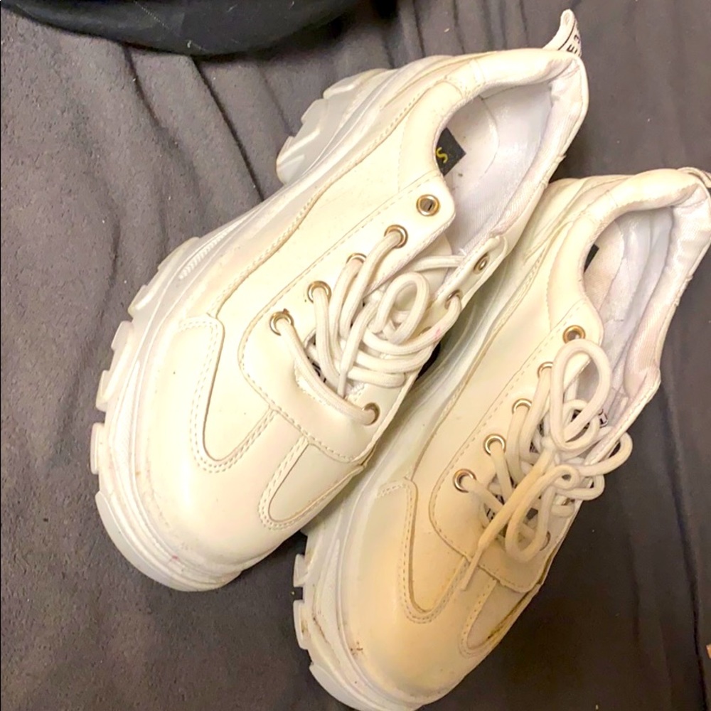 chunky white sole sneakers